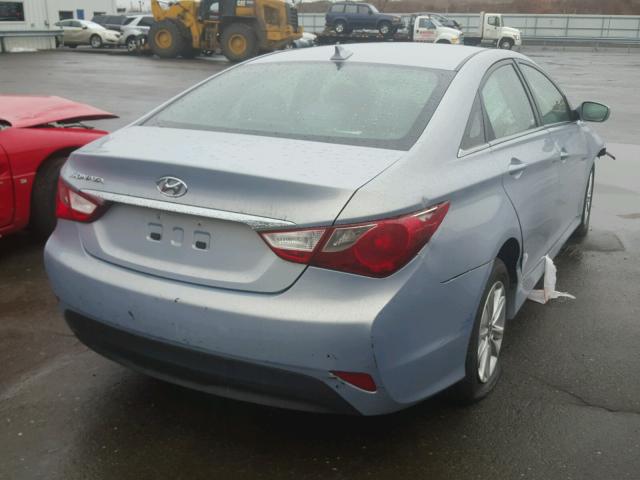 5NPEB4AC0EH908586 - 2014 HYUNDAI SONATA GLS BLUE photo 4