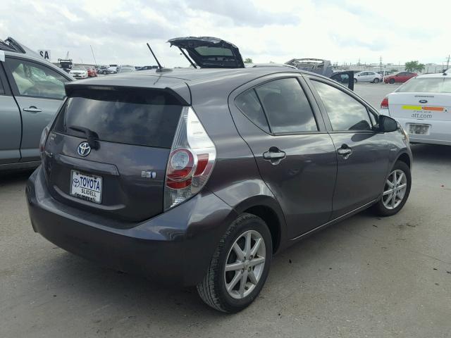 JTDKDTB3XD1045727 - 2013 TOYOTA PRIUS C GRAY photo 4