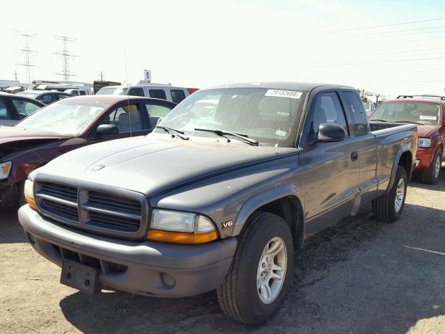 1D7HL12X33S184682 - 2003 DODGE DAKOTA SXT GRAY photo 2