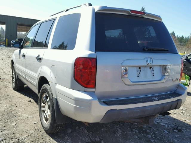 2HKYF18614H568704 - 2004 HONDA PILOT EXL SILVER photo 3