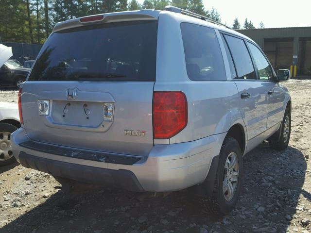 2HKYF18614H568704 - 2004 HONDA PILOT EXL SILVER photo 4