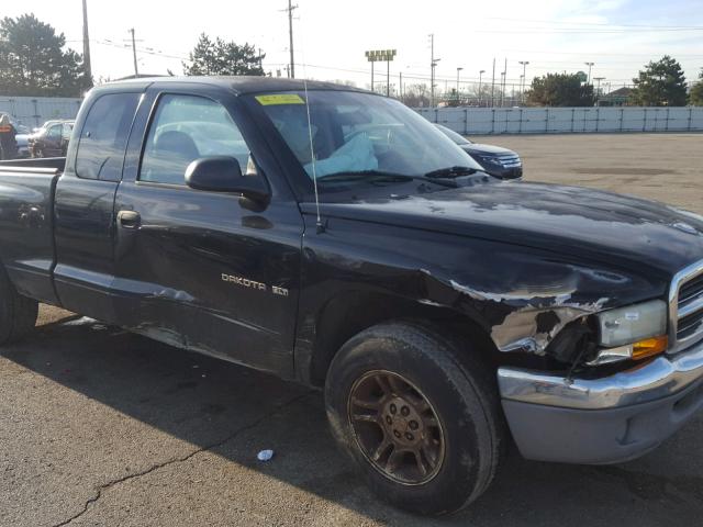 1B7GL22X01S292590 - 2001 DODGE DAKOTA BLACK photo 9