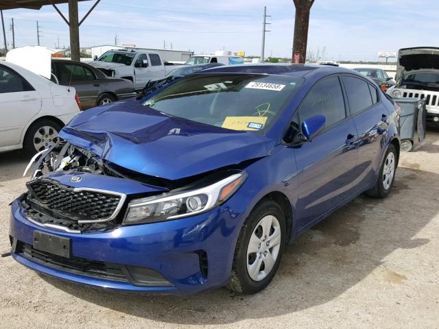 3KPFL4A78HE068263 - 2017 KIA FORTE LX BLUE photo 2