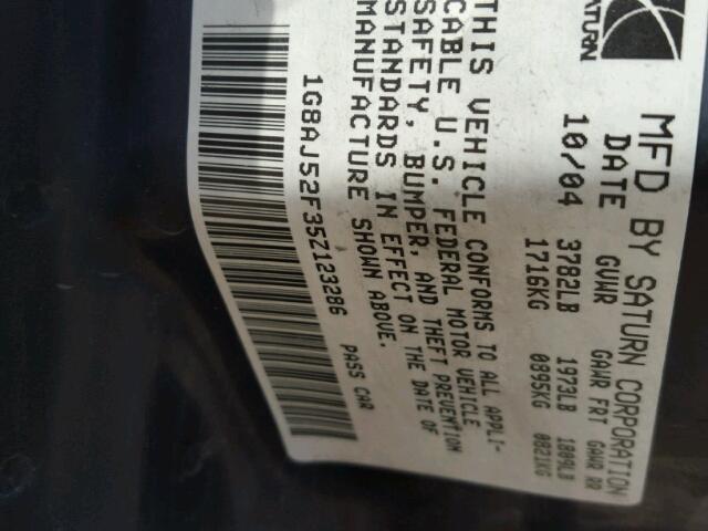 1G8AJ52F35Z123286 - 2005 SATURN ION LEVEL 蓝色 照片 10