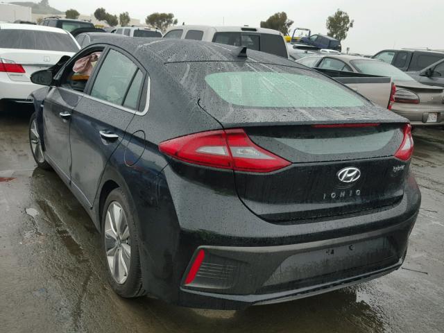 KMHC85LCXHU031636 - 2017 HYUNDAI IONIQ LIMI BLACK photo 3