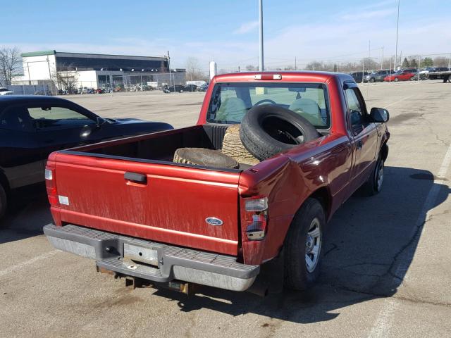 1FTYR10U21TA73713 - 2001 FORD RANGER RED photo 4