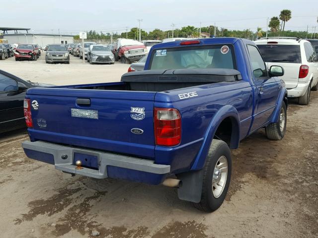 1FTYR10U14PA56642 - 2004 FORD RANGER BLUE photo 4