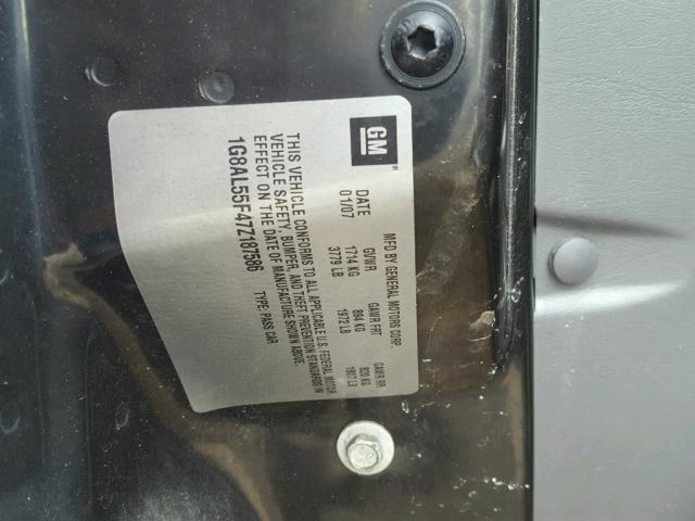 1G8AL55F47Z187586 - 2007 SATURN ION LEVEL BLUE photo 10