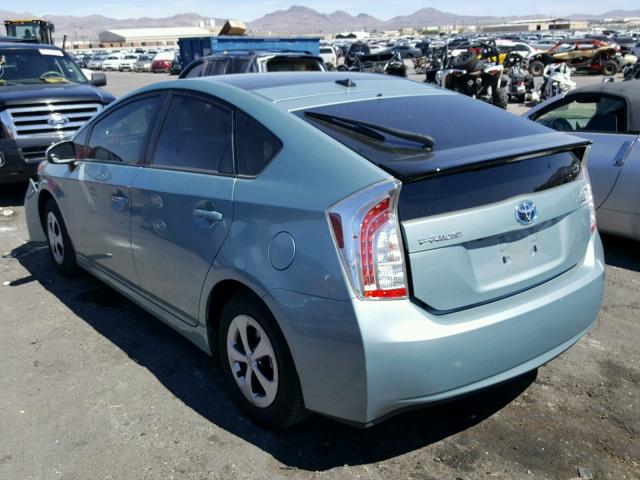 JTDKN3DUXF1931178 - 2015 TOYOTA PRIUS TEAL photo 3