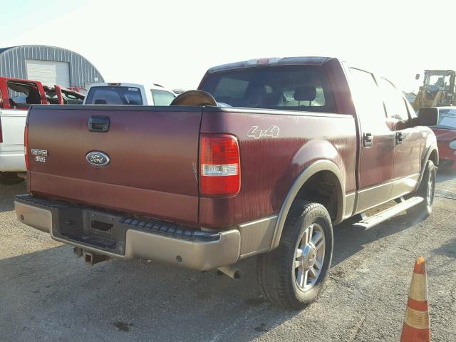 1FTPW145X5FA63927 - 2005 FORD F150 SUPER MAROON photo 4