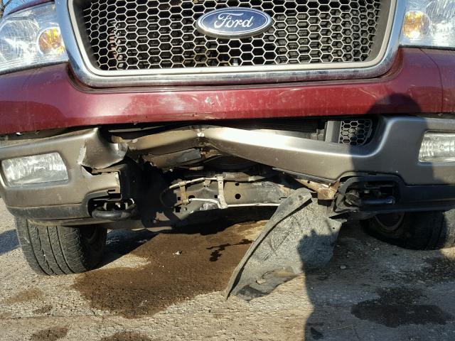 1FTPW145X5FA63927 - 2005 FORD F150 SUPER MAROON photo 9