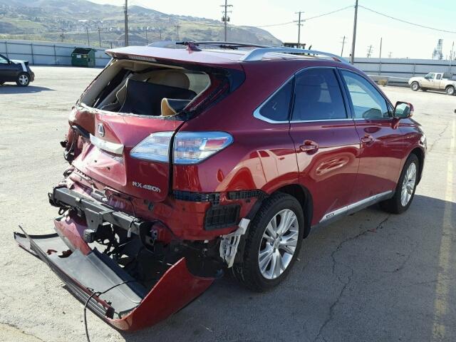 JTJBC1BA6C2428771 - 2012 LEXUS RX 450 RED photo 4