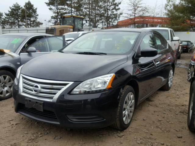 3N1AB7APXEY335740 - 2014 NISSAN SENTRA S BLACK photo 2