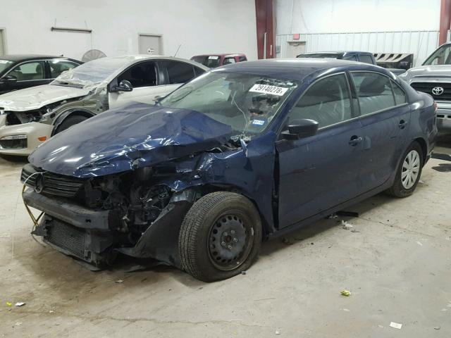 3VW2K7AJ1DM350613 - 2013 VOLKSWAGEN JETTA BASE 蓝色 照片 2