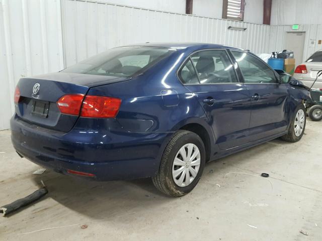 3VW2K7AJ1DM350613 - 2013 VOLKSWAGEN JETTA BASE BLUE photo 4