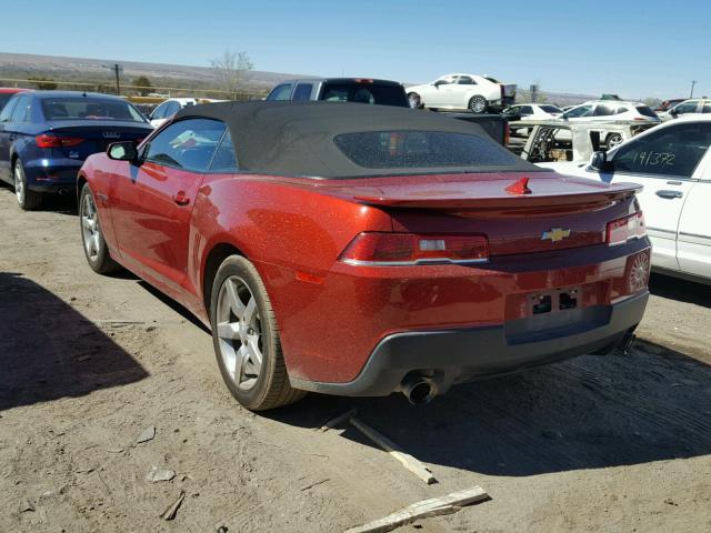 2G1FB3D3XE9307210 - 2014 CHEVROLET CAMARO LT ORANGE photo 3