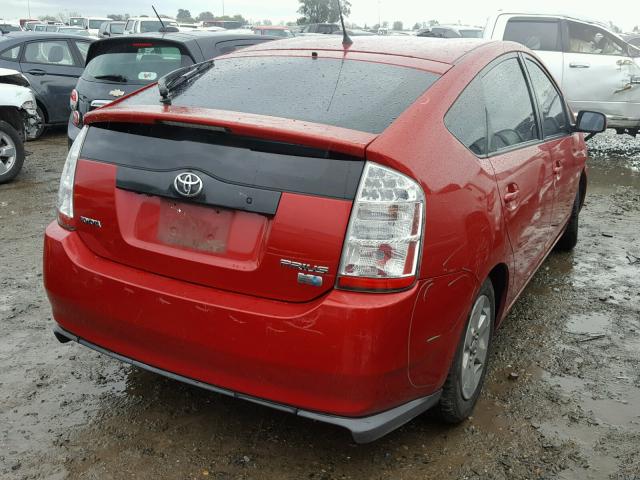 JTDKB20UX73265762 - 2007 TOYOTA PRIUS RED photo 4