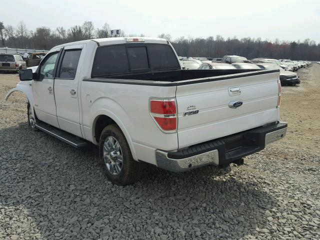 1FTFW1CTXCFA17345 - 2012 FORD F150 SUPER WHITE photo 3