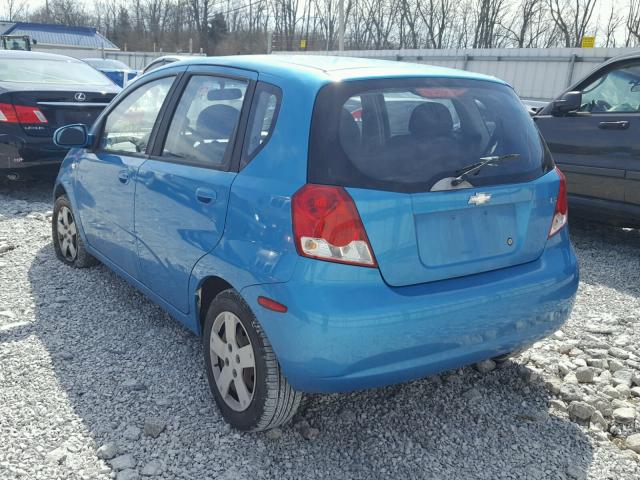 KL1TD66666B648270 - 2006 CHEVROLET AVEO BASE Mavi fotoğraf 3