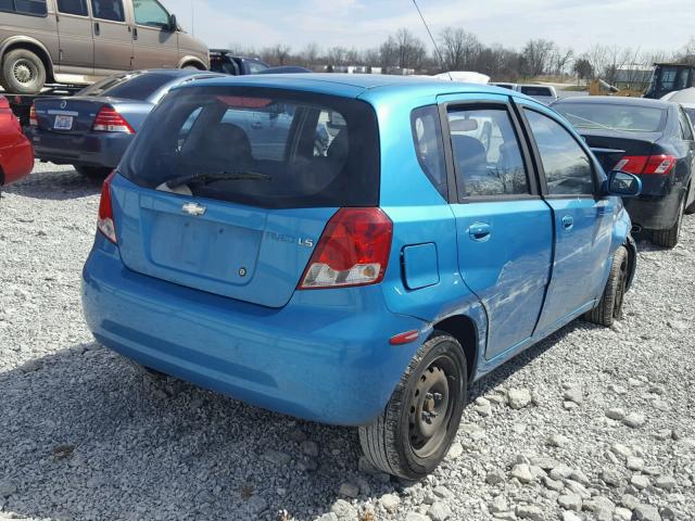 KL1TD66666B648270 - 2006 CHEVROLET AVEO BASE Mavi fotoğraf 4