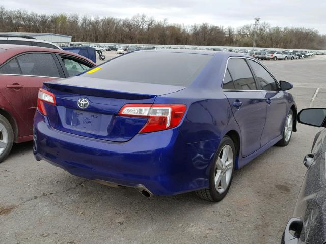 4T1BF1FK7DU243028 - 2013 TOYOTA CAMRY L BLUE photo 4