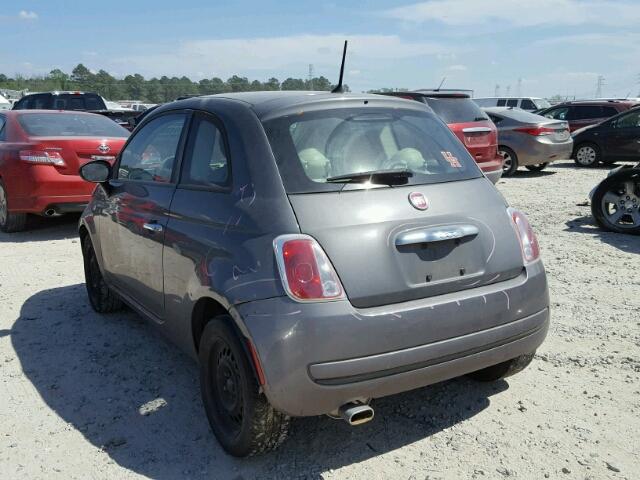 3C3CFFAR2CT336109 - 2012 FIAT 500 POP GRAY photo 3