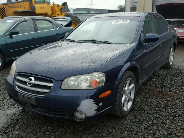 JN1DA31D62T406855 - 2002 NISSAN MAXIMA GLE BLUE photo 2