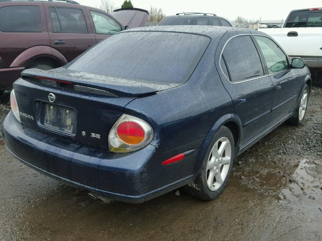 JN1DA31D62T406855 - 2002 NISSAN MAXIMA GLE BLUE photo 4