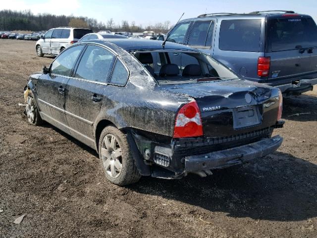 WVWRH63B11P288541 - 2001 VOLKSWAGEN PASSAT GLX BLACK photo 3