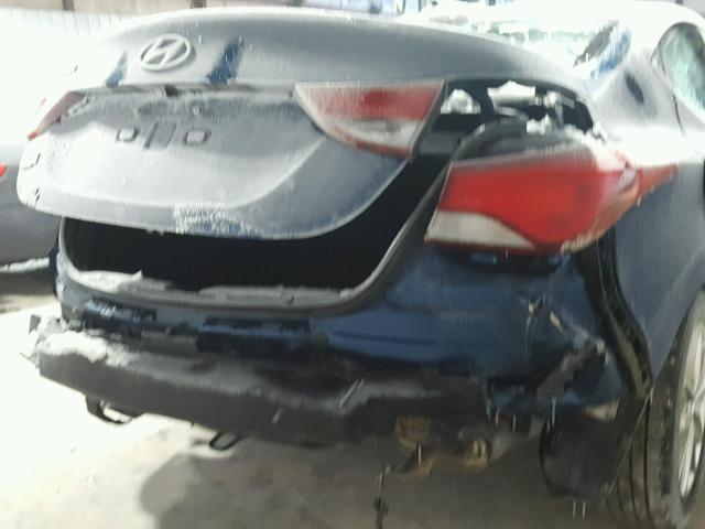 KMHDH4AE1EU153297 - 2014 HYUNDAI ELANTRA SE BLUE photo 9