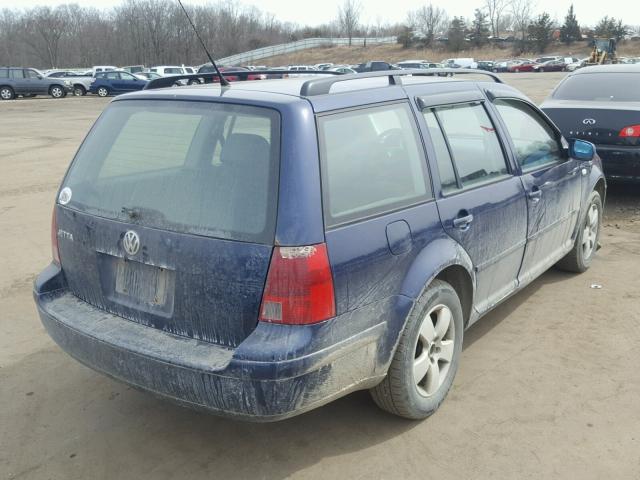 WVWSL61J74W059902 - 2004 VOLKSWAGEN JETTA GLS BLUE photo 4