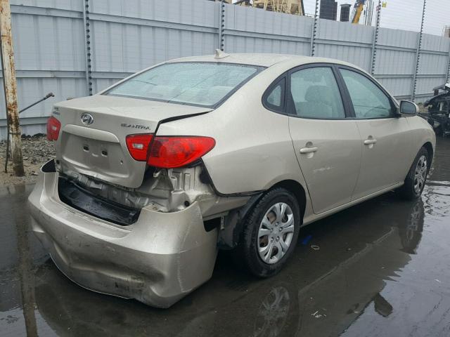 KMHDU46D99U749985 - 2009 HYUNDAI ELANTRA GL BEIGE photo 4