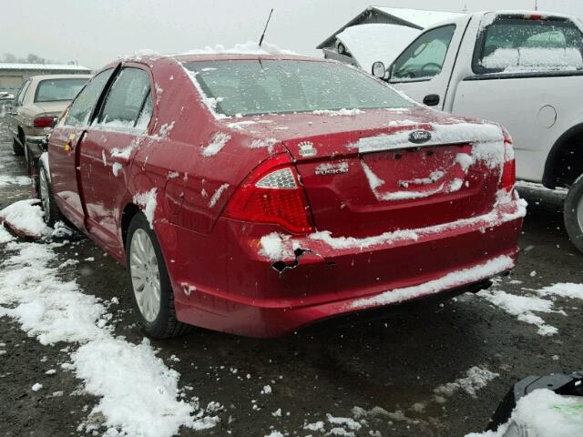 3FADP0L38CR360632 - 2012 FORD FUSION HYB RED photo 3