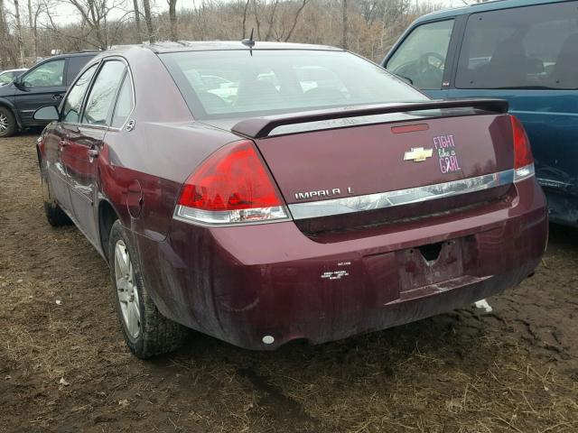 2G1WC58R379223806 - 2007 CHEVROLET IMPALA LT MAROON photo 3