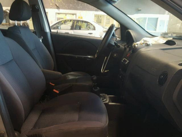 KL1TD66627B744740 - 2007 CHEVROLET AVEO BASE Szary zdjęcie 5