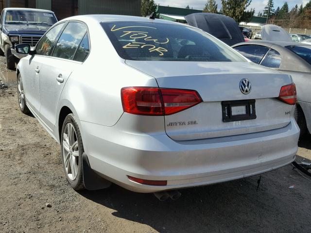 3VWLA7AJ8FM229197 - 2015 VOLKSWAGEN JETTA TDI SILVER photo 3