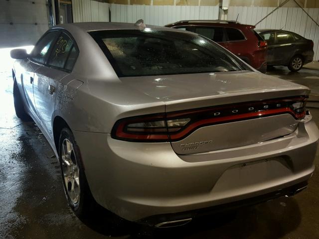 2C3CDXJGXGH216292 - 2016 DODGE CHARGER SX SILVER photo 3