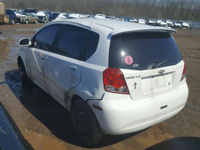 KL1TD66616B599141 - 2006 CHEVROLET AVEO BASE Biały zdjęcie 3