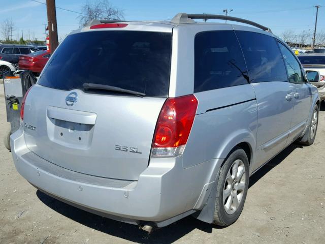 5N1BV28U76N112959 - 2006 NISSAN QUEST S SILVER photo 4