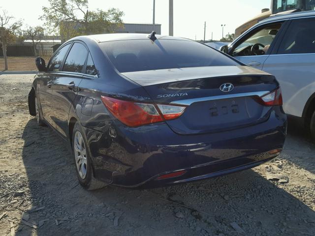 5NPEB4ACXBH256684 - 2011 HYUNDAI SONATA GLS BLUE photo 3