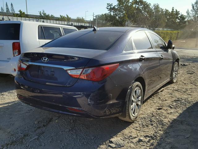 5NPEB4ACXBH256684 - 2011 HYUNDAI SONATA GLS BLUE photo 4