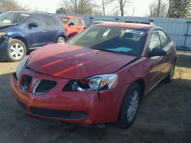 1G2ZF55B764256185 - 2006 PONTIAC G6 SE RED photo 2