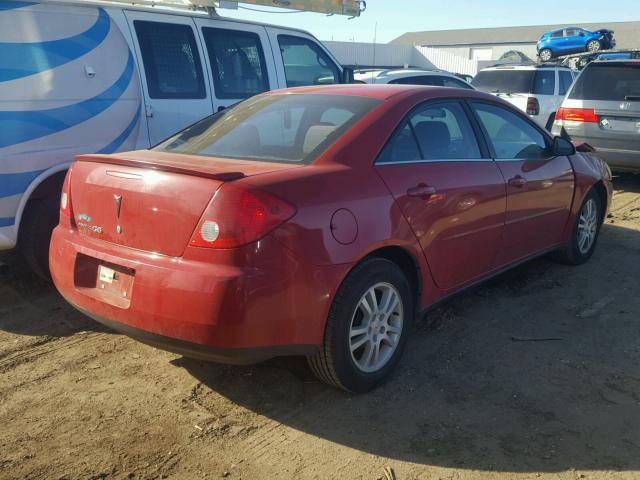 1G2ZF55B764256185 - 2006 PONTIAC G6 SE RED photo 4