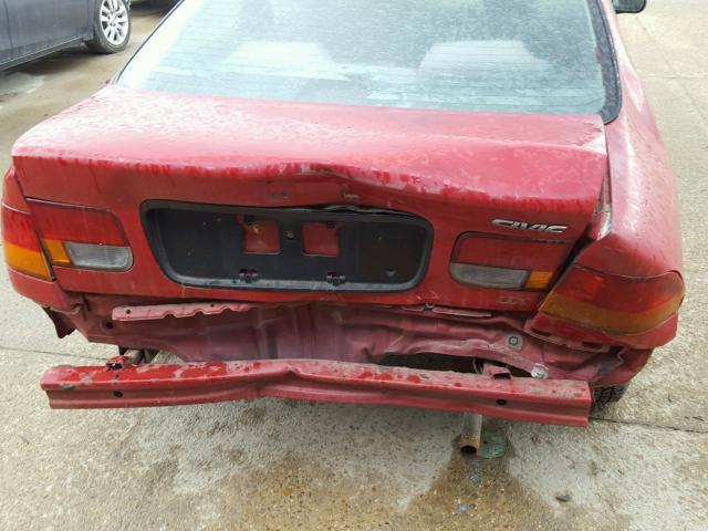 1HGEJ6121WL098261 - 1998 HONDA CIVIC DX RED photo 9