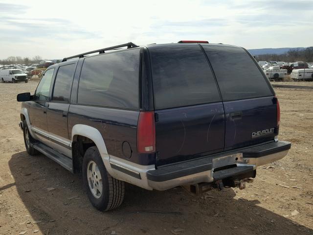 1GNFK16K6SJ458696 - 1995 CHEVROLET SUBURBAN K BLUE photo 3