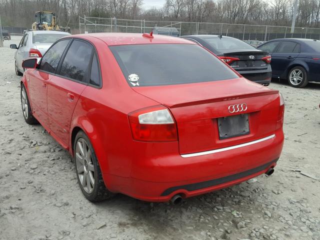 WAUJC68E25A034468 - 2005 AUDI A4 1.8T RED photo 3