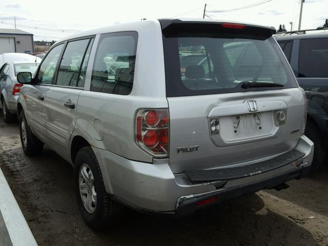 2HKYF18196H501291 - 2006 HONDA PILOT LX SILVER photo 3