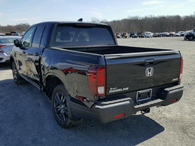 5FPYK3F10HB022700 - 2017 HONDA RIDGELINE BLACK photo 3