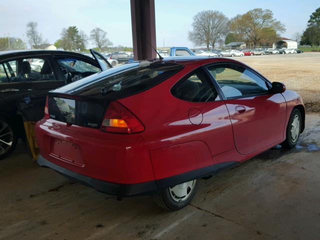 JHMZE13701T000540 - 2001 HONDA INSIGHT RED photo 4