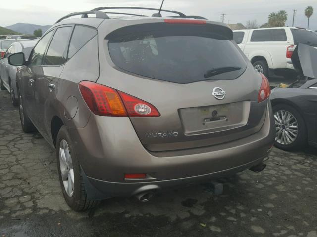 JN8AZ18U89W006067 - 2009 NISSAN MURANO S BROWN photo 3